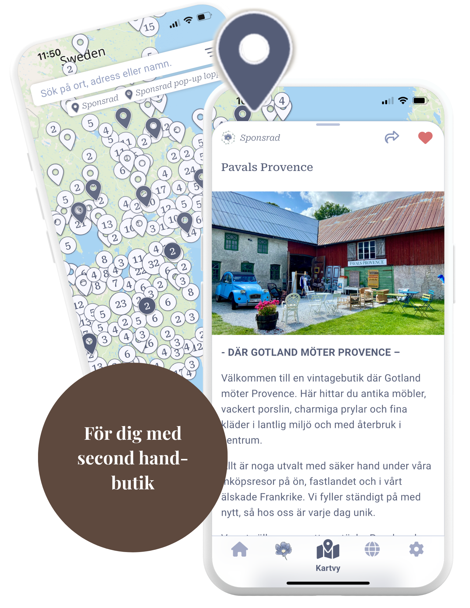 Second hand-butik: Premiumbutik i kartan i 6 månader  (inkl moms)